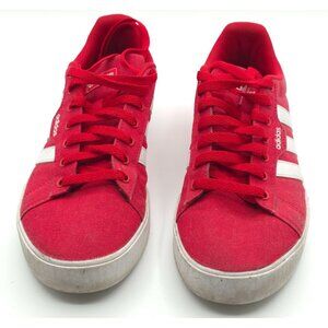 Adidas Men's Red Canvas Sneakers Size 8.5 Lace-Up Casual Shoes